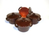 Piral,  Mini Crocks with Lid Set of Four, Chocolate Brown